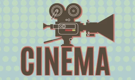 a movie camera with words